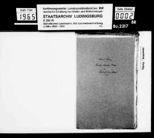 Kollektaneen des Rechtskonsulenten [Karl] von Alberti zum Adel und zu Schlössern, Burgen und Ruinen im Oberamt