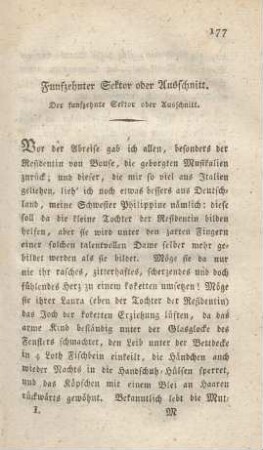 Funfzehnter Sektor. oder. Ausschnitt. Der funfzehnte Sektor oder Aueschnitt.