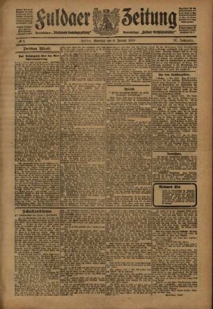 Dritte Ausgabe vom Samstag, den 08. Januar 1910.