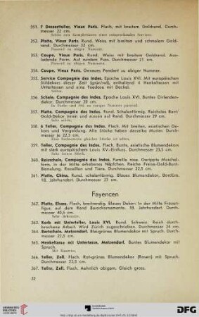 [Fayencen, Glas, Silber] (Nr. 362-388)