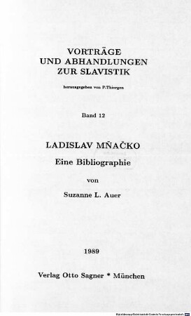 Ladislav Mňačko : eine Bibliographie