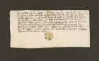 1446.11.26. Johanes Huker, Priester, bestätigt den ehrsamen Leuten, Bürgermeistern und der Stadt Lemgo den Empfang von zehn rh. Gulden Leibzuchtrente.