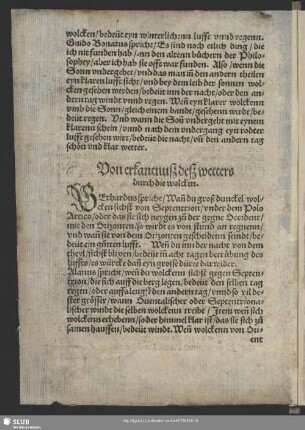 von der erkantnuß deß wetters durch die wolcken