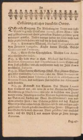 Erklärung etlicher dunckeln Oerter.
