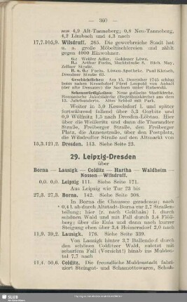 29. Leipzig - Dresden : über Borna - Lausigk - Colditz - Hartha - Waldheim - Nossen - Wilsdruff