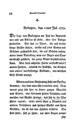 4. - Bologna, den 12ten Jul. 1779.