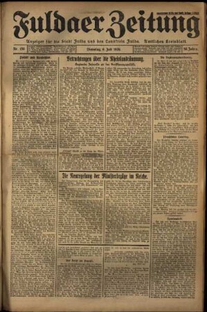Ausgabe vom Dienstag, den 09. Juli 1929.