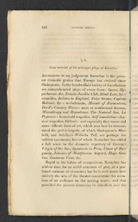 § 4. Some account of the principal plays of Kotzebue.