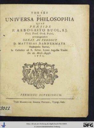 Theses Ex Universa Philosophia