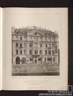 Tafel 36. Geschäftshaus des Deutschen Beamten-Vereins, A.-G. Façade am Reichtagsufer.
