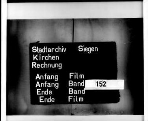 Kirchenrechnung der Stadt Siegen der Kirchmeister Martin Seelbach