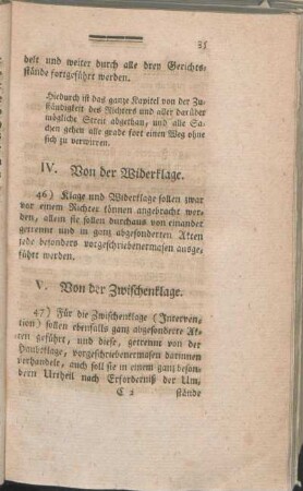 IV. Von der Widerklage.