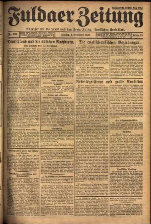 Ausgabe vom Freitag, den 03. Dezember 1926.