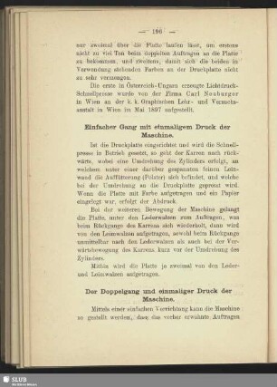 Einfacher Gang mit einmaligem Druck der Maschine