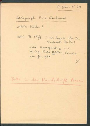 Notizen zur Handschrift