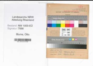 Entnazifizierung Otto Blume, geb. 15.03.1905 (Ingenieur)