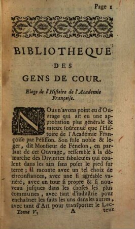 Bibliotheque Des Gens De Cour, Ou Mêlange Curieux des bons Mots des Henri IV. de Louïs XIV. de plusieurs Princes & Seigneurs de la Cour, & autres Personnes Illustres : Avec Un choix de traits naïfs, Gascons & Comiques, de plusieurs petites Piéces de Poésie, & de pensées ingénieuses propres à orner l'esprit & à le remplir d'idées vives & riantes, 5
