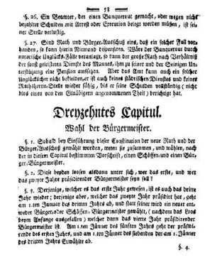 Dreyzehntes Capitul. Wahl der Bürgermeister.