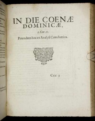 In Die Coenæ Dominicæ.