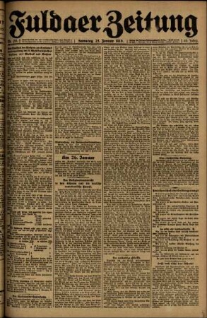 Ausgabe vom Samstag, den 25. Januar 1919.