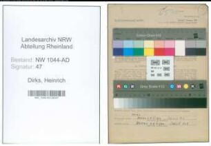 Entnazifizierung Heinrich Dirks , geb. 13.11.1911 (Amtsnebenstellenleiter)