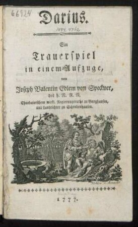 Darius : Ein Trauerspiel in einem Aufzuge