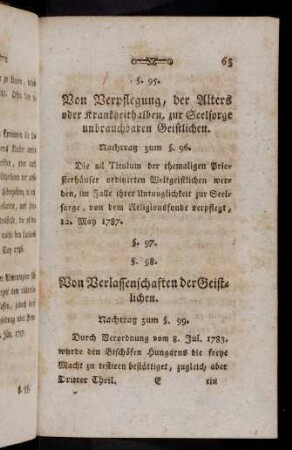 65-75, Von den Verlassenschaften der Geistlichen