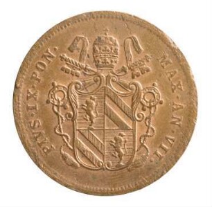 Münze, 2 Baiocchi, 1853