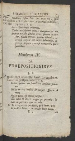Membrum IV. De Praepositionibus