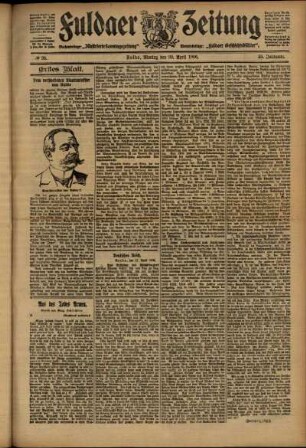 Erste Ausgabe vom Montag, den 30. April 1906.