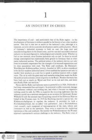 1 An industry in crisis