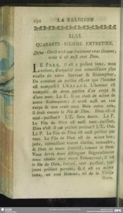 XLVI. Quarante-Sixieme Entretien