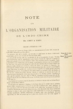 Note sur l'organisation militaire ...