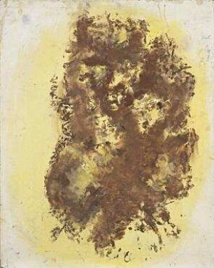 Große braune Blume auf Gelb