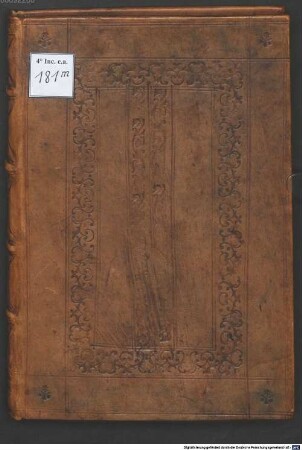 Discordantiae sanctorum doctorum Hieronymi et Augustini etc. : Sibyllarum et prophetarum de Christo vaticinia. Add: Proba Falconia: Cento vergilianus; Pseudo-Thomas Aquinas: Praefatio super symbolum Athanasii; Explanatio super orationem dominicam; Explanatio super salutationem angelicam; Explanatio super Te Deum; Explanatio super Gloria in excelsis; Donatus theologus ; mit Beig. von Johannes Philippus de Lignamine