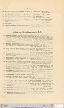Möbel und Einrichtungsgegenstände (Nr. 324 - 430)