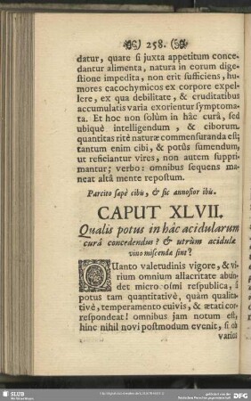 Caput XLVII. Qualis potus in hac acidularum cura concedendus? & utrùm acidulae vino miscendae sint?