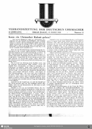 Kann eine Uhrmacher Rabatt geben?