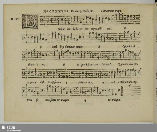 XXVII. Clemens non Papa, Jacobus: Domine probasti me