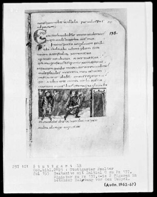 Der Stuttgarter Bibelpsalter — David betet zum Tempel Gottes