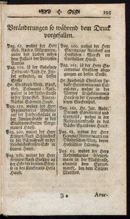 Veränderungen so während dem Druck vorgefallen