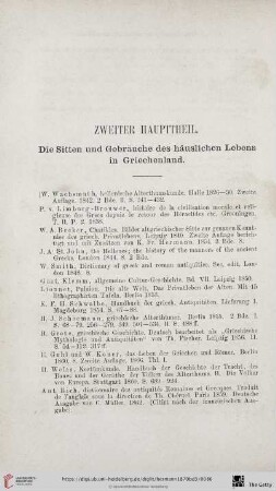 Zweiter Haupttheil: Die Sitten und Gebräuche des häuslichen Lebens in Griechenland