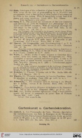 Gartenkunst u. Gartendekoration (Nr. 695 - 702)