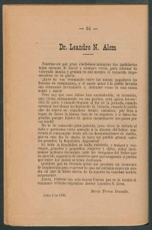 Dr. Leandro N. Alem