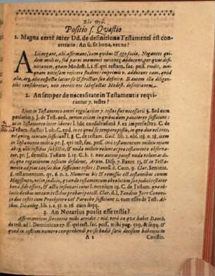 Quaestiones iuridicae ex materia de testamentis excerptae