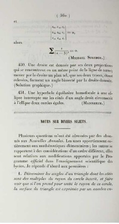 Notes sur divers sujets.