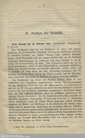 II. Section für Botanik