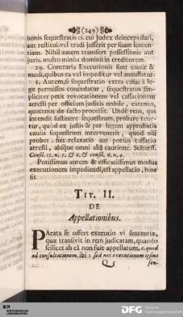 Tit. II. De Appellationibus.