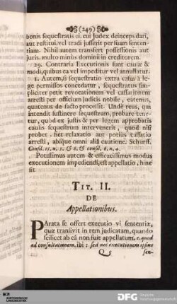 Tit. II. De Appellationibus.