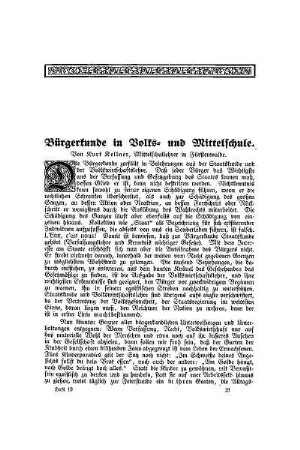 Bürgerkunde in Volks- und Mittelschule